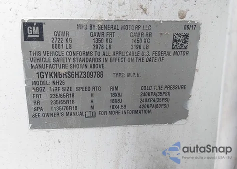 2017 Cadillac Xt5 Luxury z USA, uszkodzony, nr VIN 1GYKNBRS6HZ309788